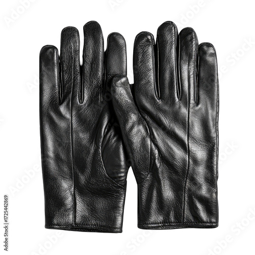 Pair of black leather gloves