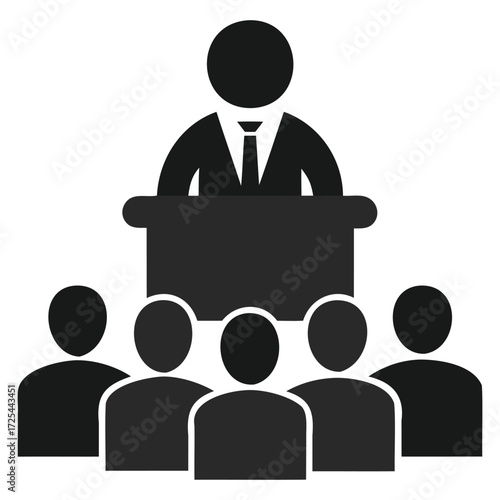 Public Speaker Presentation Silhouette Graphic Design