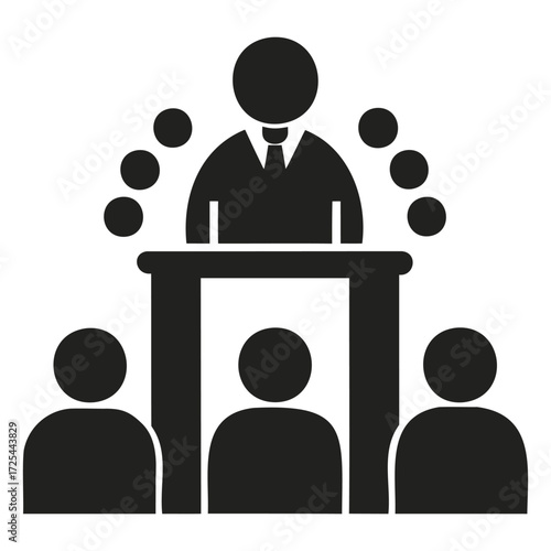 Public Speaker Presentation Silhouette Graphic Design