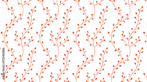 Seamless floral pattern background with white branches and buds