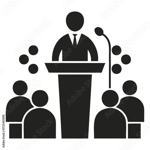 Public Speaker Presentation Silhouette Graphic Design