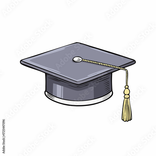 Graduation Mortarboard Hat Illustration Symbolizing Academic Achievement and Educational Success