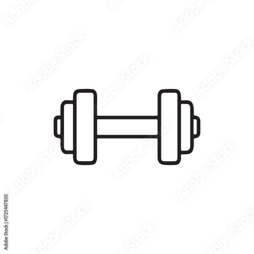 Dumbbell Weight Line Icon