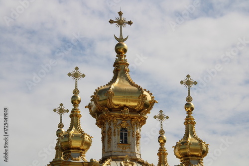 фотографія Peterhof, Russia 07.20.2025 golden domes of an Orthodox church