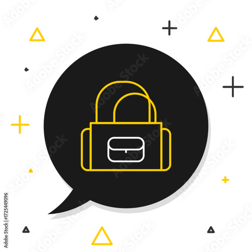 Line Sport bag icon isolated on white background. Colorful outline concept. Vector
