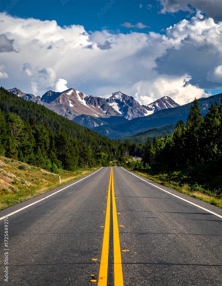 Fototapeta premium Mountain road stretching into distance