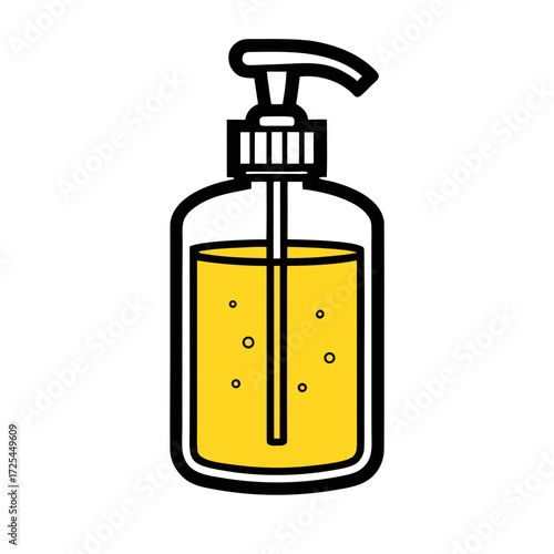 Yellow Hand Sanitizer Bottle with Bubbles dispenser