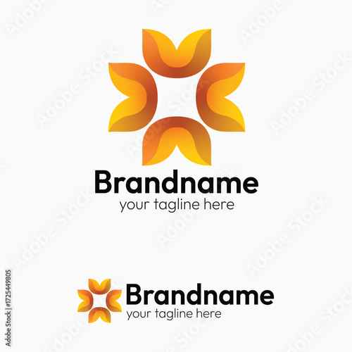 Elegant abstract professional modern floral logo for a spa, beauty, or wellness company reflecting nature, growth, and harmony