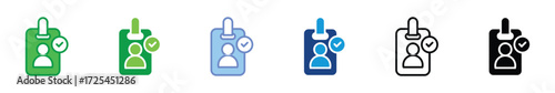 Identity Verification Icon Set – Authentication, Security, Access, Approval, Badge, Checkmark