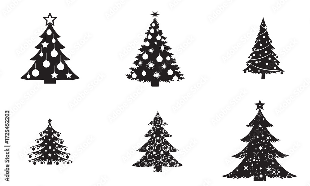 Obraz premium Silhouettes of Christmas Trees