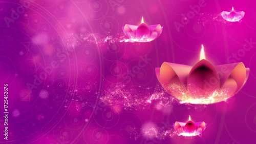 diwali holiday animation asia background glow festival lights background copy space Diya lamps HD