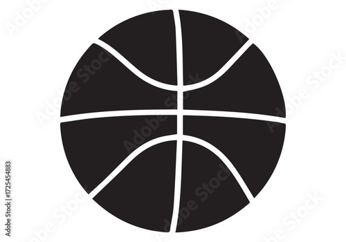 Silhouette of Basketball Ball Icon Sports Game Equipment Vector