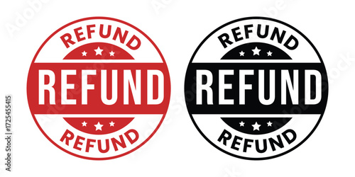 refund stamp emblem design sticker. vector illustration 