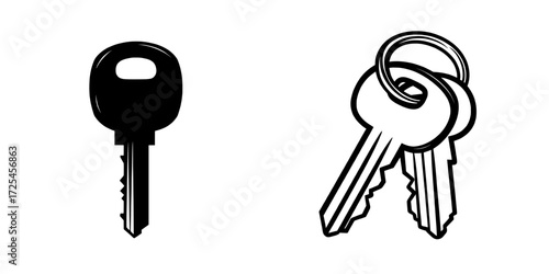 This icon, featuring a simple and modern key design, is highly versatile and can be effectively utilized in website design, mobile apps, and other visual materials