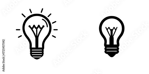 The concept of Illumination Idea features a basic yet potent black silhouette of a lightbulb, representing inspiration, innovation, and new ideas, ideal for presentations and websites
