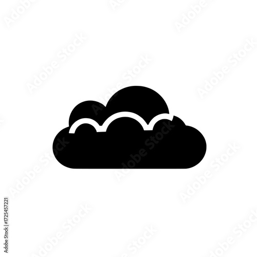 This Simple Cloud Icon, with its minimalist black cloud design, is perfect for use in various digital platforms such as website design, mobile apps, and presentations, universally symbolizing