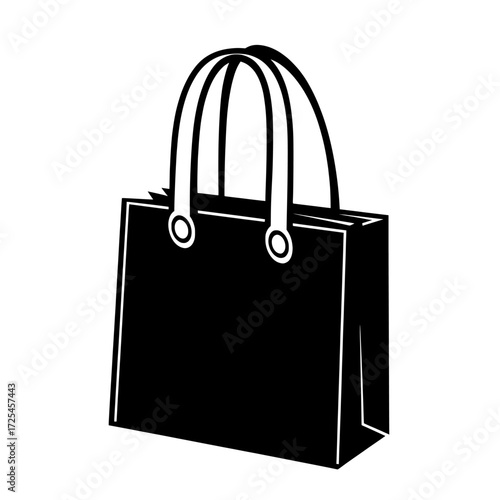 The Shopping Bag Icon is characterized by a simple yet elegant silhouette of a shopping bag, making it well-suited for online shopping, retail, and commerce, and its timeless feel is enhanced by the