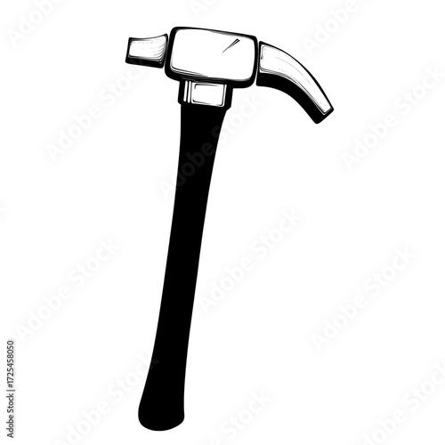 A bold black icon of a claw hammer, the Claw Hammer Icon is perfect for construction and DIY projects, as well as any tool-related endeavors, thanks to its clean and highly versatile design that can