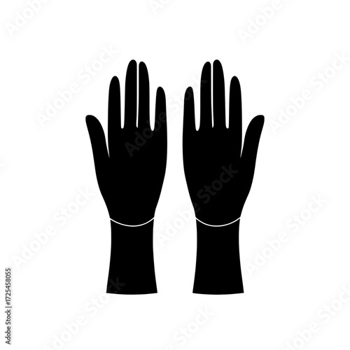 The Winter Mitten Icon presents a straightforward yet impactful visual representation, utilizing a minimalist black and white aesthetic to illustrate a pair of mittens that embody the concepts of