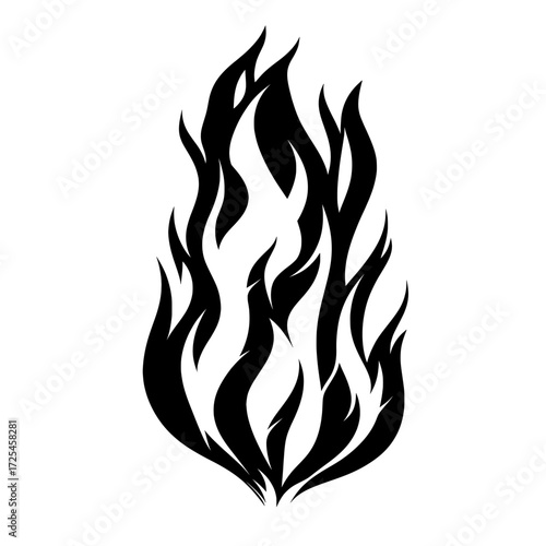 The timeless Fiery Symbol, depicted as a flame, is a powerful and graphic image that embodies passion, energy, and intensity, and is well-suited for designs that require a dynamic and captivating