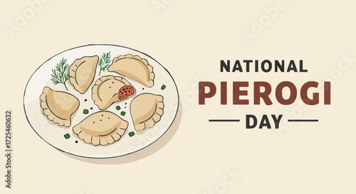 Vector illustration national pierogi day