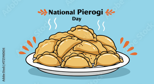 Vector illustration national pierogi day