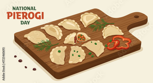 Vector illustration national pierogi day