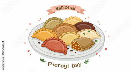 Vector illustration national pierogi day