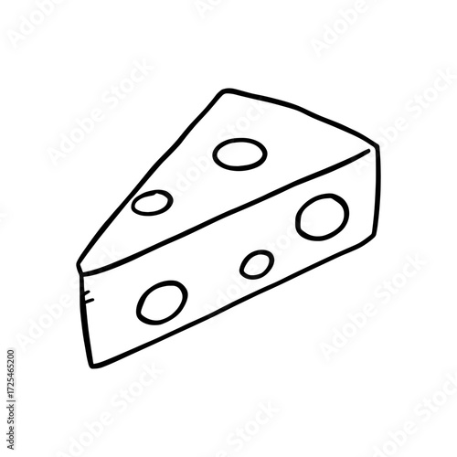 simple cheese wedge shape with holes