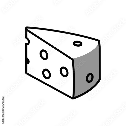 A simple illustration of a cheese wedge with holes