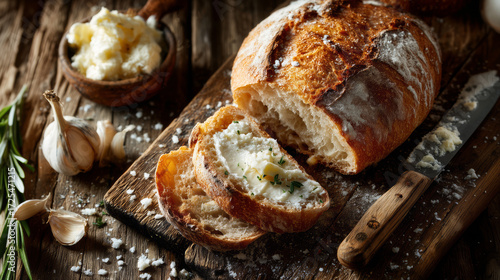 Panel kuchenny z motywem Artyzancki chleb na drewnianej desce – domowe wypieki i naturalny smak