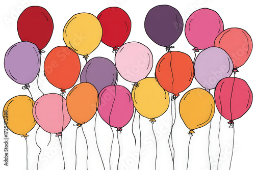 Colorful Balloons Celebration Illustration