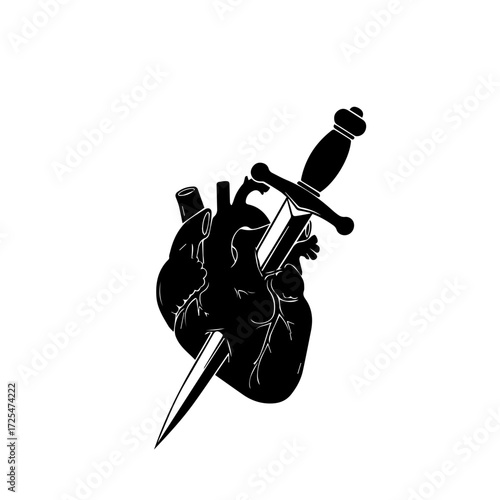 Heart and Dagger Silhouette
