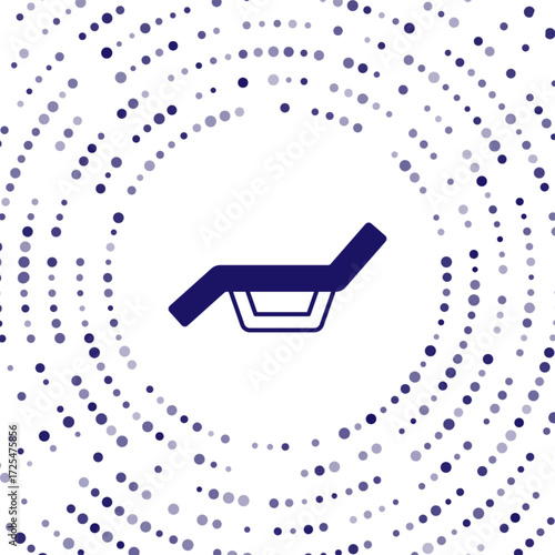 Blue Sunbed icon isolated on white background. Sun lounger. Abstract circle random dots. Vector