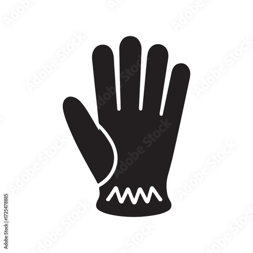 Leather Gloves Elegant Solid Style Icon