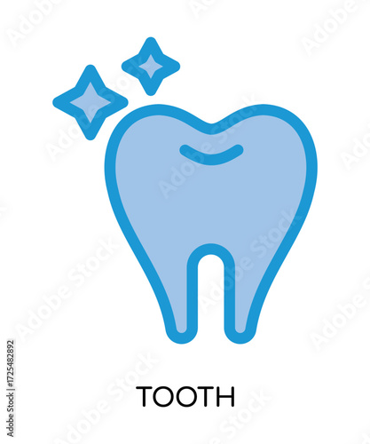 Dental tooth medical flat glyph illustration