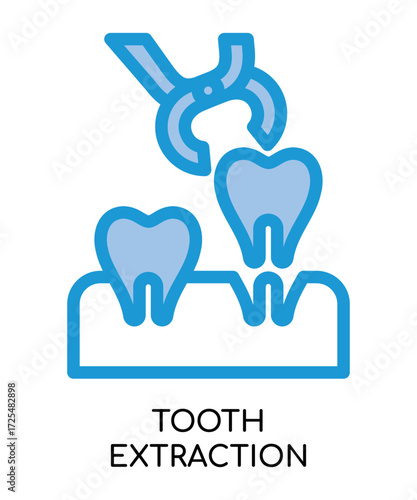 Dental tooth extraction medical flat glyph illustration
