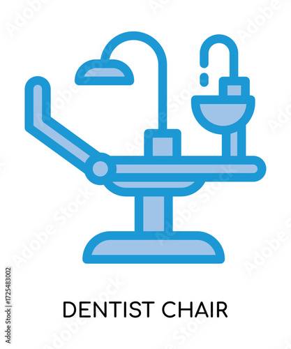Dental dentist chair medical flat glyph illustration