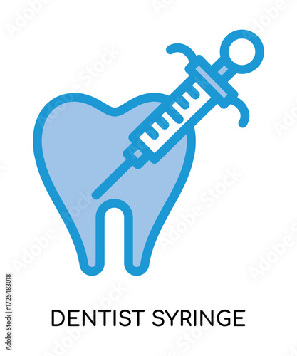 Dental dentist syringe medical flat glyph illustration