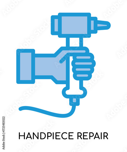 Dental handpiece repair medical flat glyph illustration