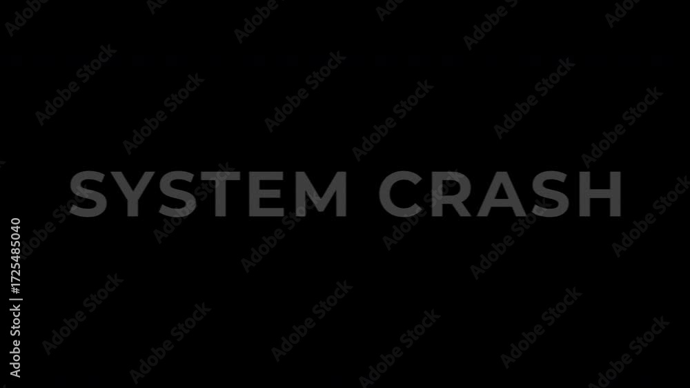 System Crash Error Message with RGB Glitch Effect on Transparent Black ...