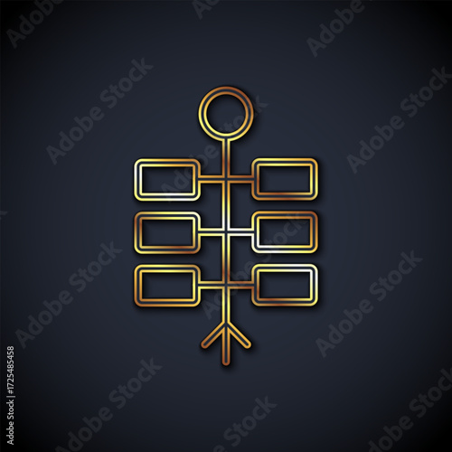 Gold line Firework icon isolated on black background. Concept of fun party. Explosive pyrotechnic symbol. Lighting firecrackers. Vector