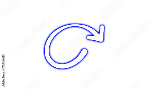 Blue Neon Circular Loop Arrow