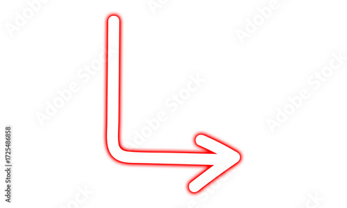 Red Neon Right Angle Right Arrow