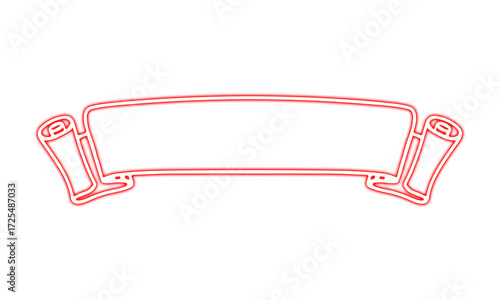 Red Neon Scroll Banner