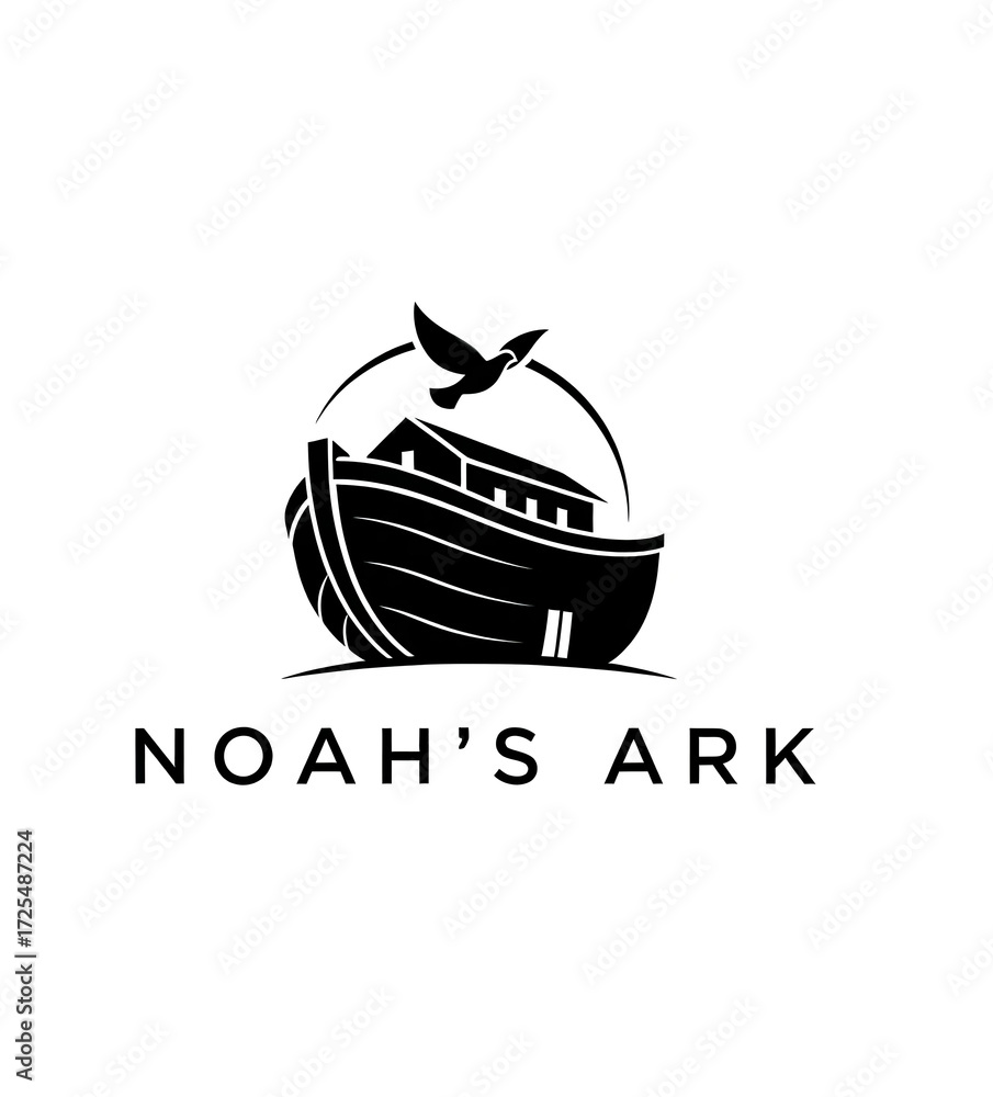 Fototapeta premium Noah's Ark floats, AI Generation