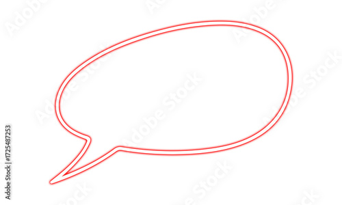 Red Neon Tilted Speech Bubble