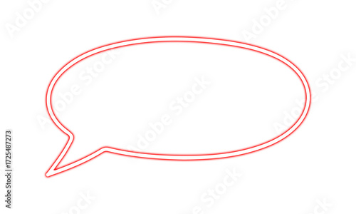 Red Neon Classic Oval Speech Bubble