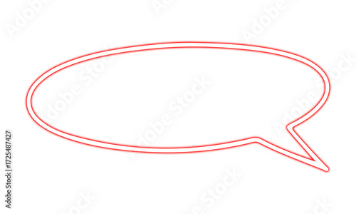 Red Neon Long Oval Speech Bubble