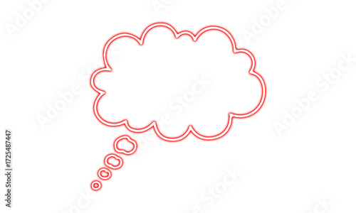 Red Neon Thought Bubble